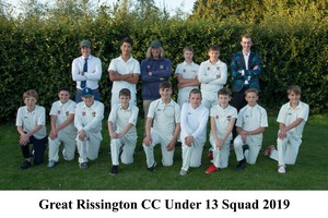 GRCC Under 13 Squad 2019.